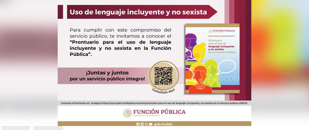 Prontuario para el uso de lenguaje incluyente y no sexista en la Función Pública